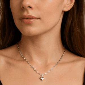 925 Sterling Silver Heart Pendant Necklace, Elegant Chain Necklace for Women